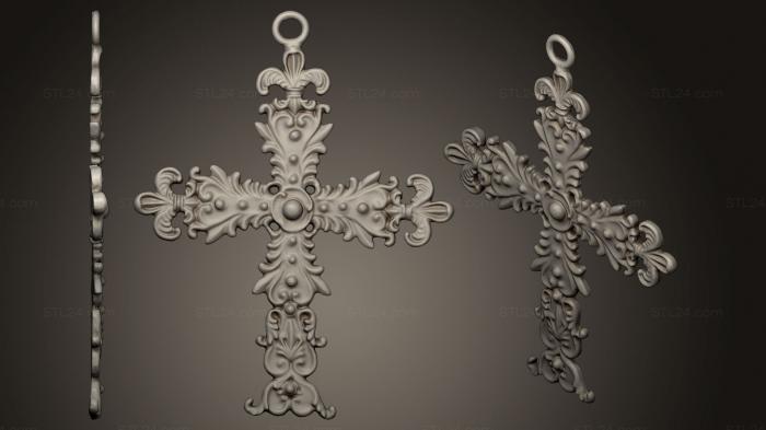 Jewelry (Fleur De Lis Cross, JVLR_0141) 3D models for cnc
